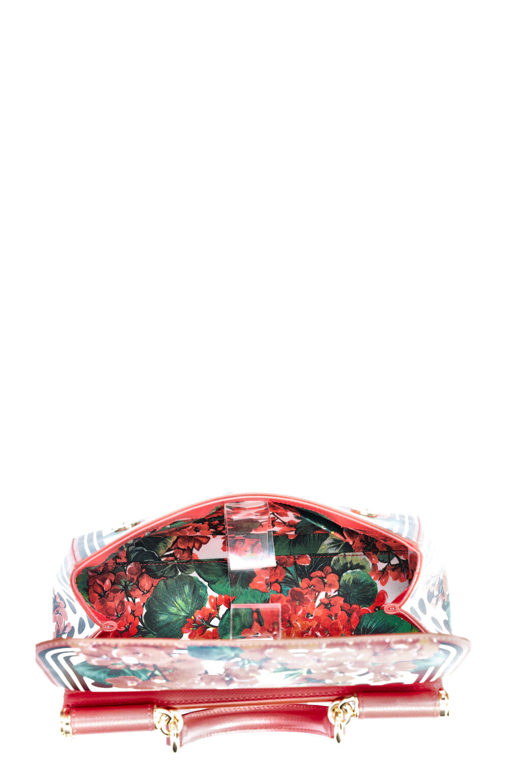 DOLCE&GABBANA Geraniums Print Sicily Bag Red