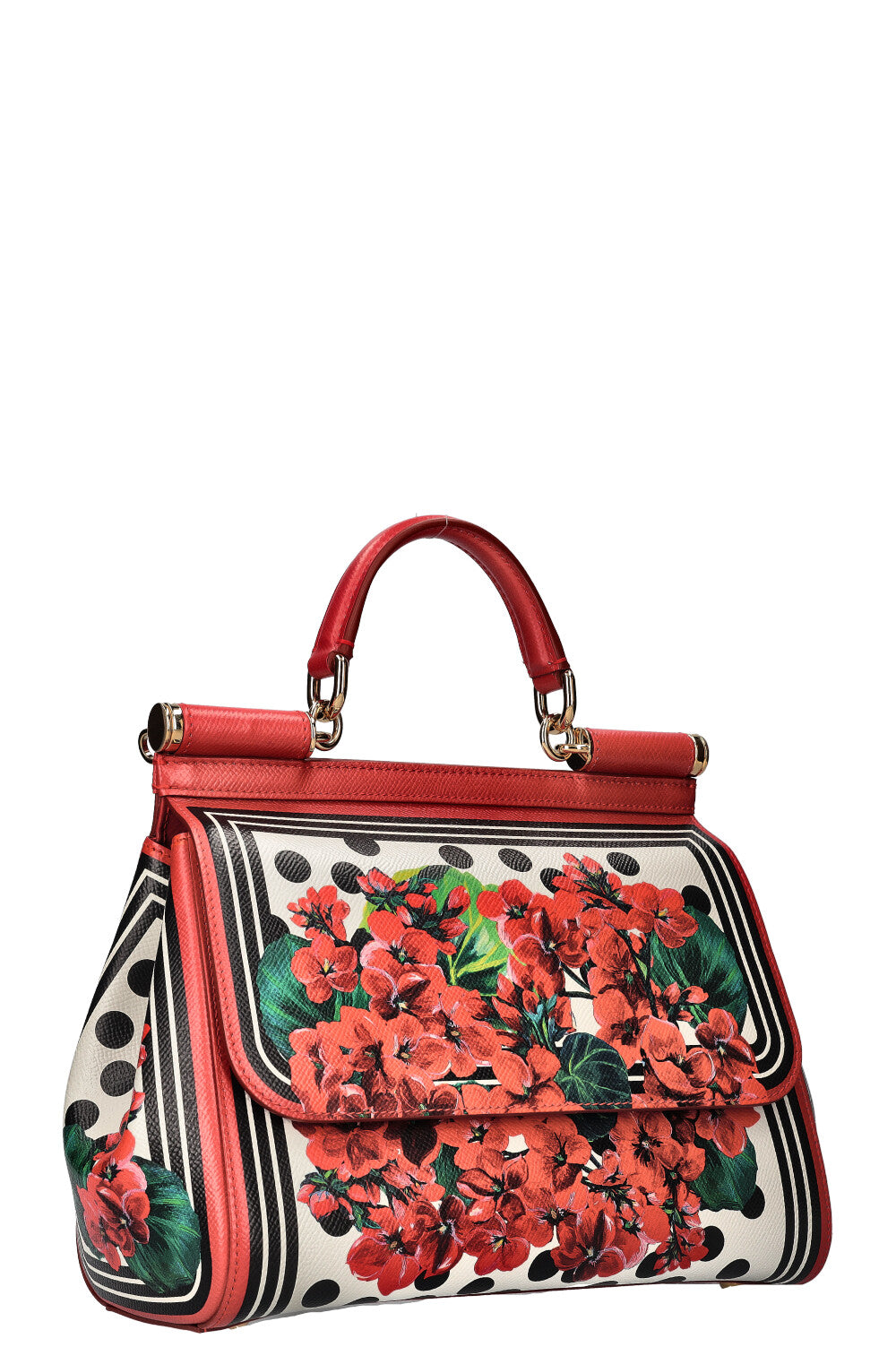 DOLCE&GABBANA Geraniums Print Sicily Bag Red