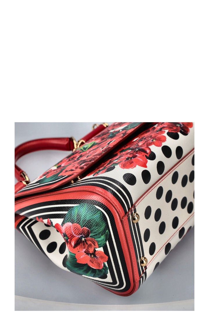 DOLCE&GABBANA Geraniums Print Sicily Bag Red