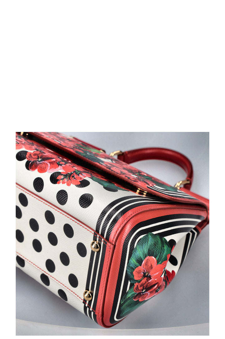 DOLCE&GABBANA Geraniums Print Sicily Bag Red