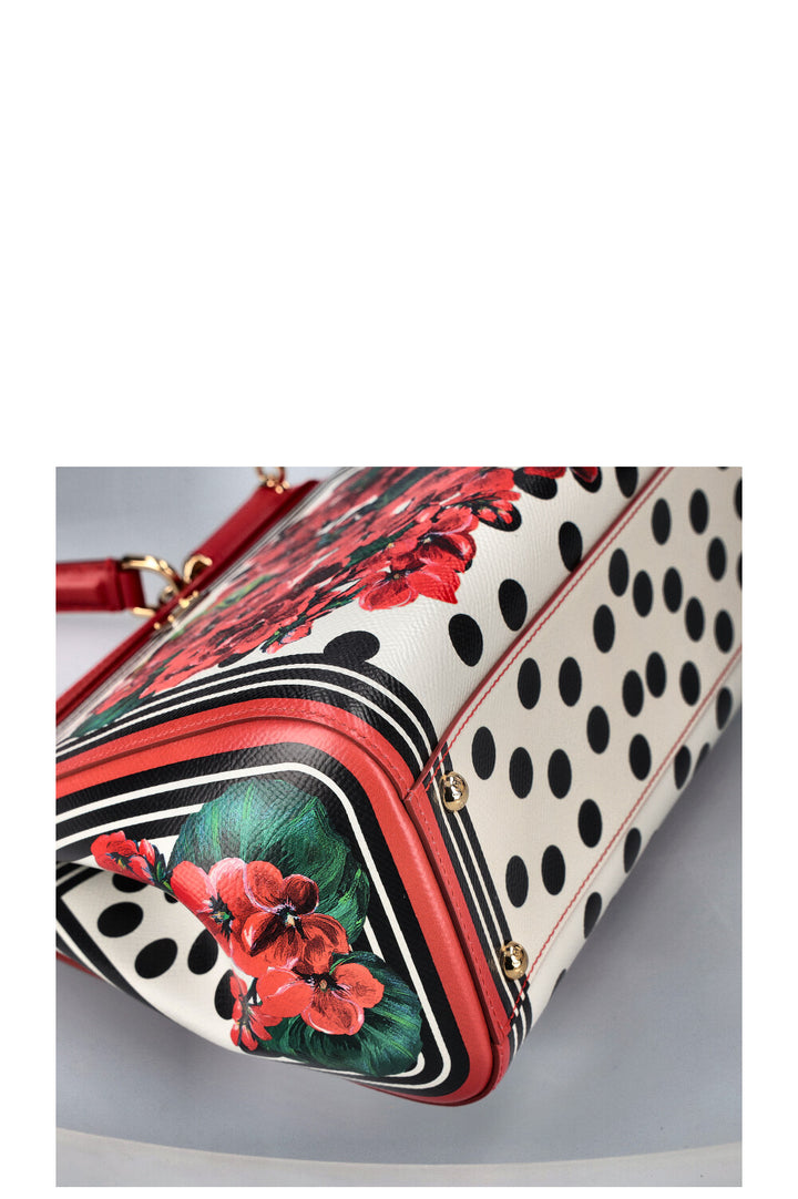 DOLCE&GABBANA Geraniums Print Sicily Bag Red