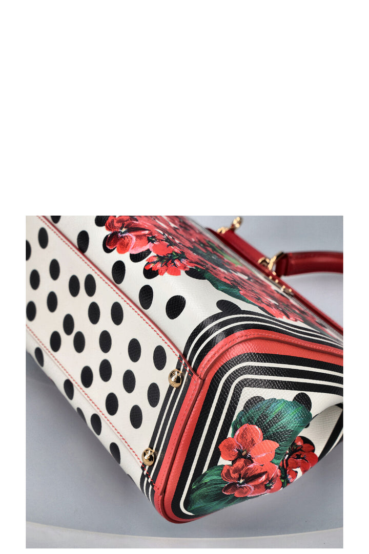 DOLCE&GABBANA Geraniums Print Sicily Bag Red