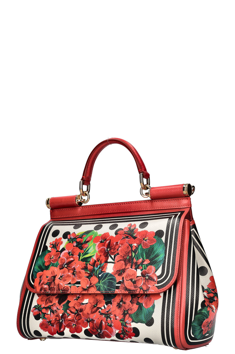 DOLCE&GABBANA Geraniums Print Sicily Bag Red