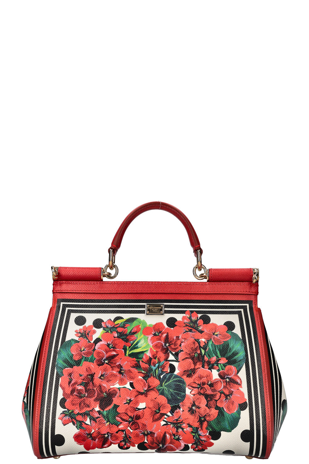 DOLCE&GABBANA Geraniums Print Sicily Bag Red