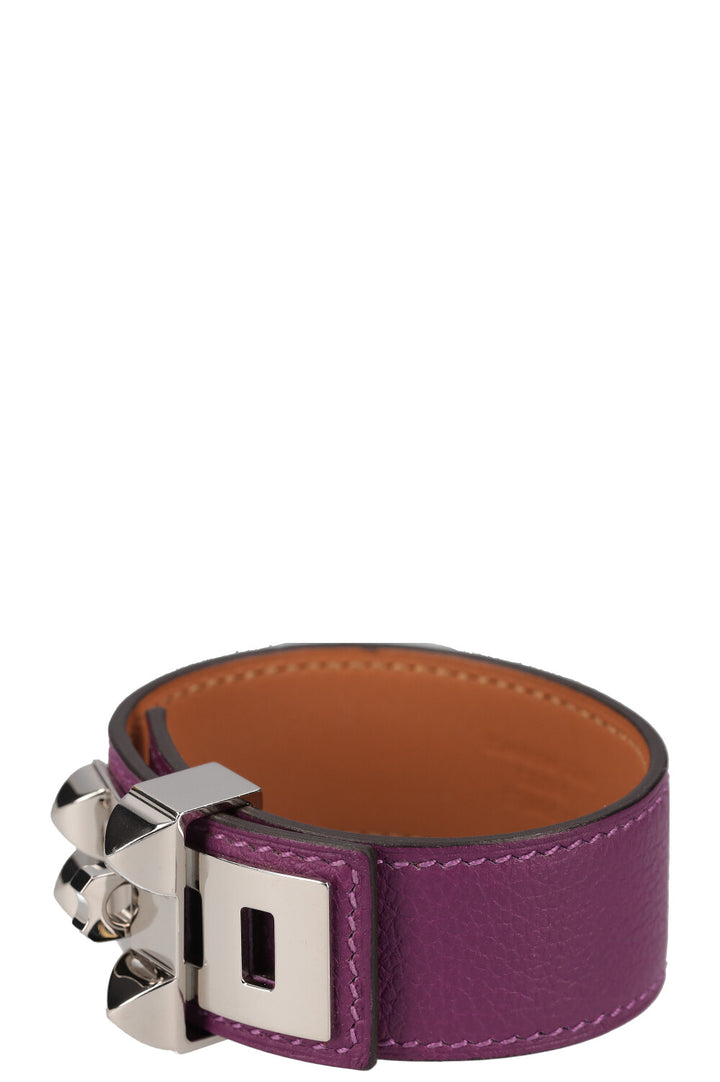 HERMÈS Collier De Chien 24 Bracelet Purple Swift