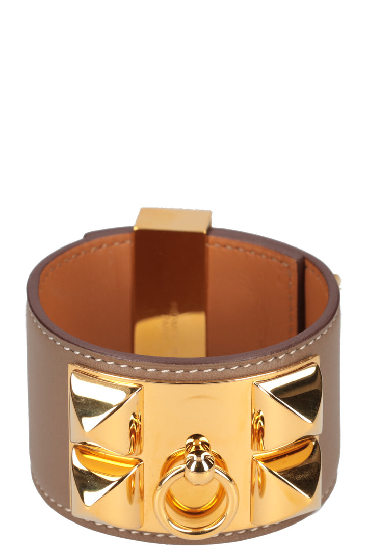 HERMÈS Collier De Chien Bracelet Etoupe Gold