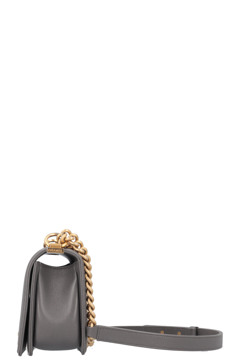 CHANEL Sac Boy Moyen Gris Caviar 