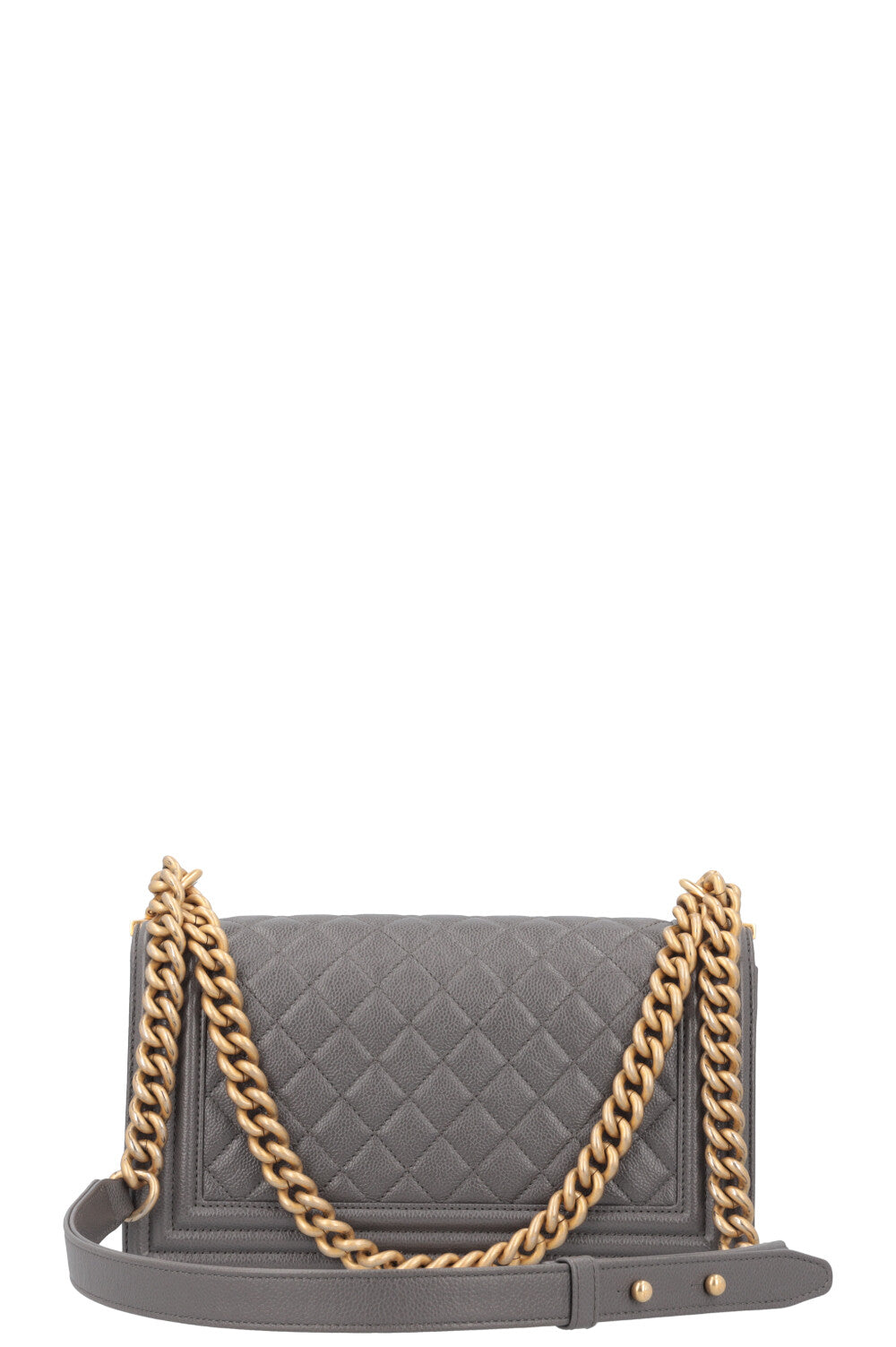 CHANEL Sac Boy Moyen Gris Caviar 