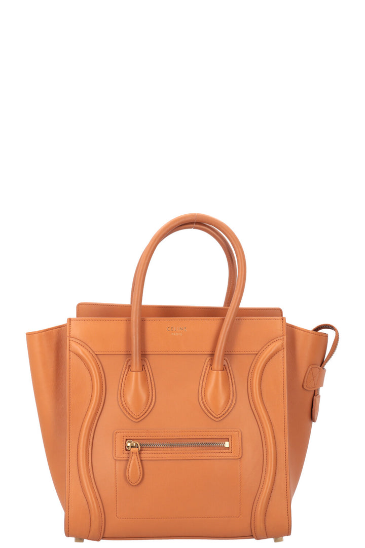 CELINE Micro Luggage Bag Leather Camel