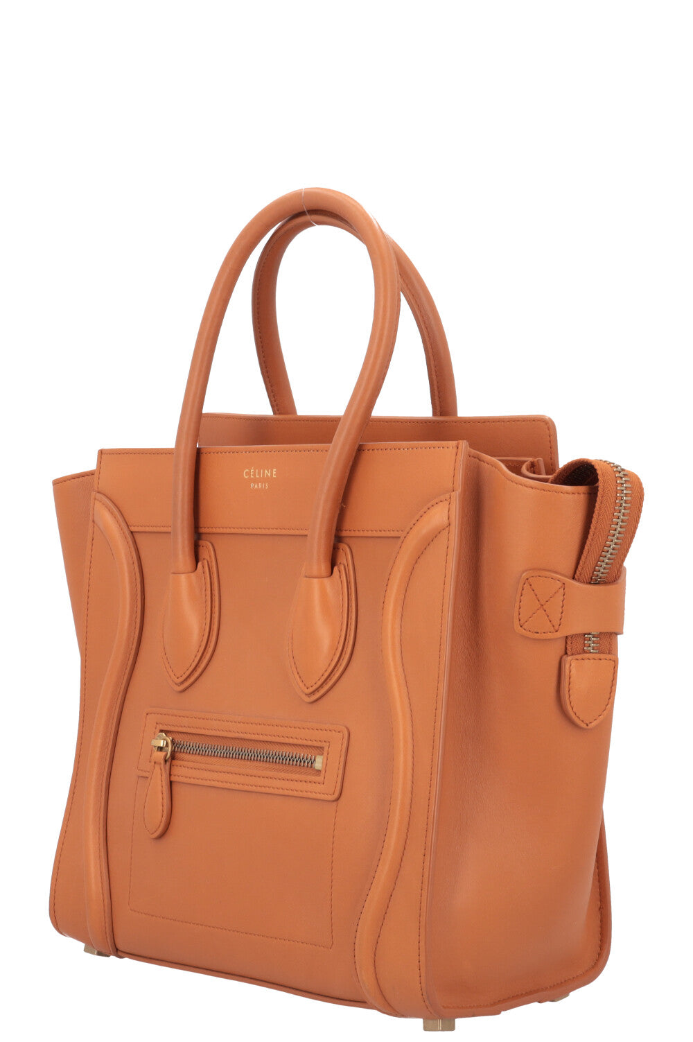 CELINE Micro Luggage Bag Leather Camel