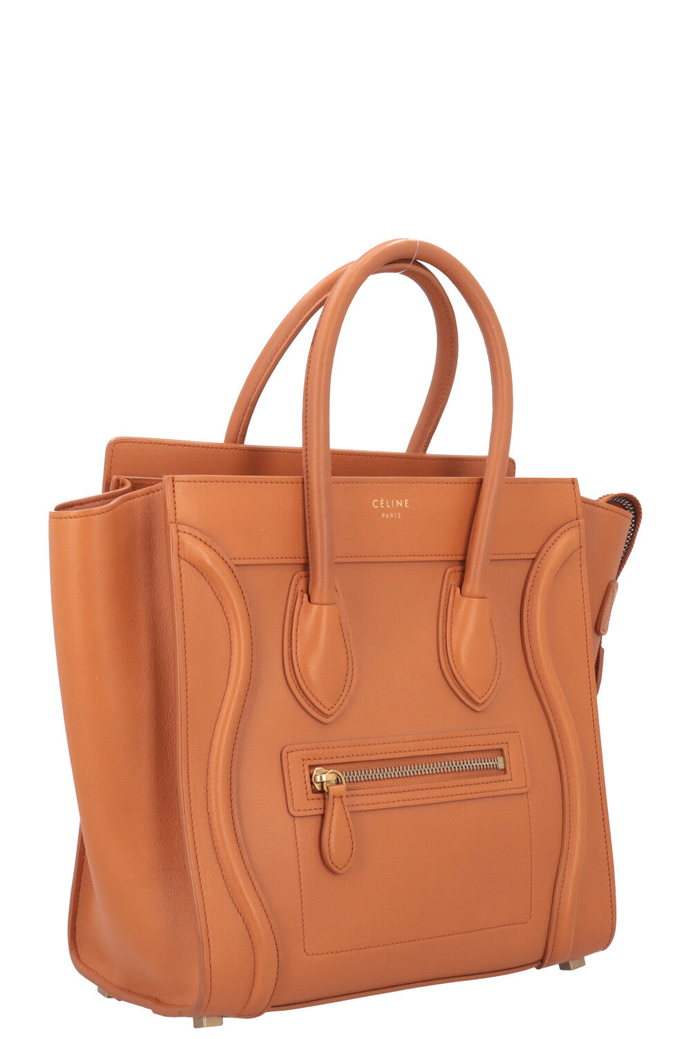 CELINE Micro Luggage Bag Leather Camel