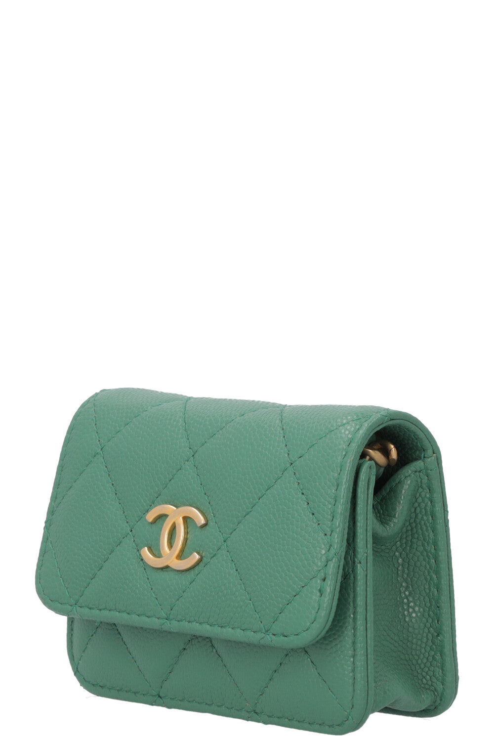 CHANEL Mini Charm Sac bandoulière Vert Caviar – REAWAKE - Main Image