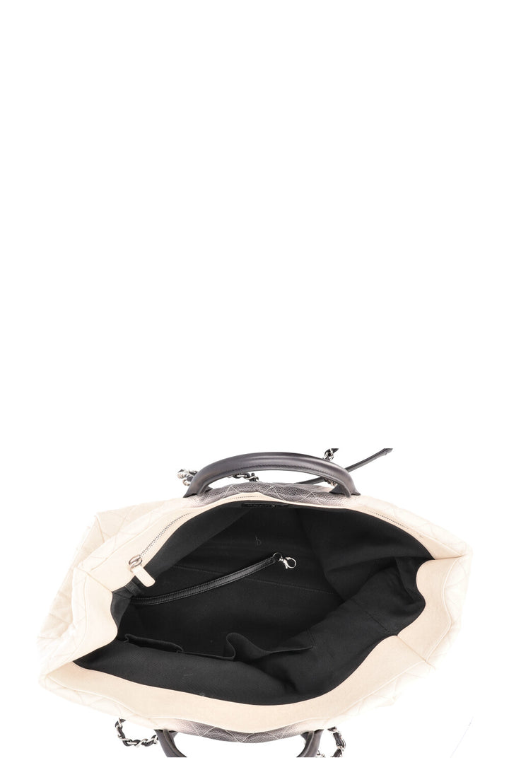 CHANEL GST Shopping Tote Caviar Leather Gray Beige