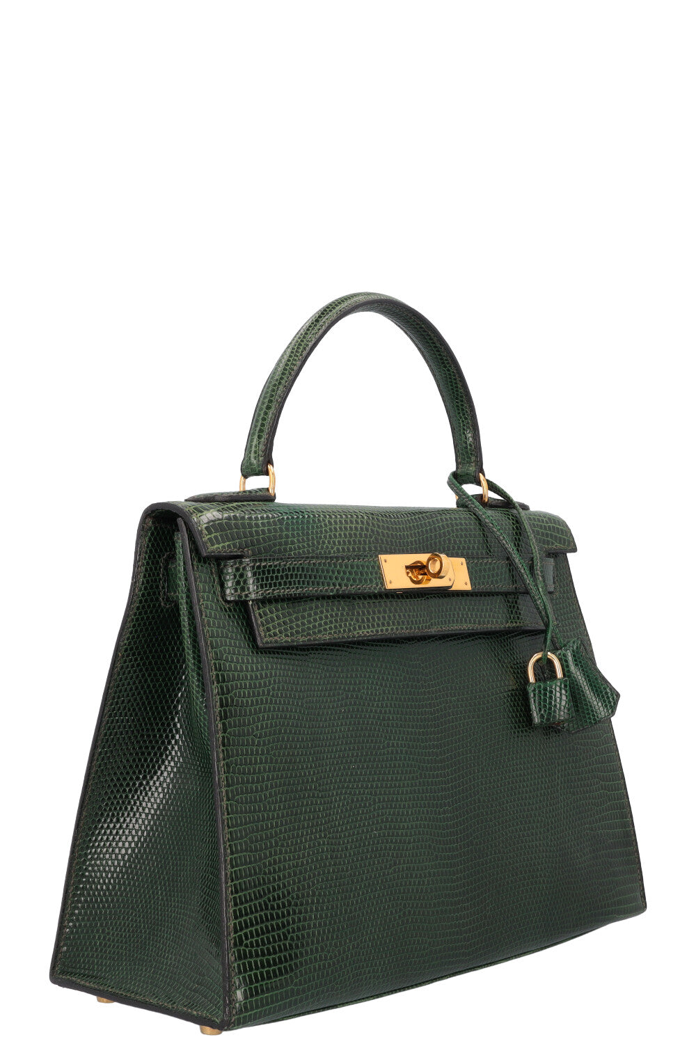 HERMÈS Kelly 28 Lizard Vert Emeraude