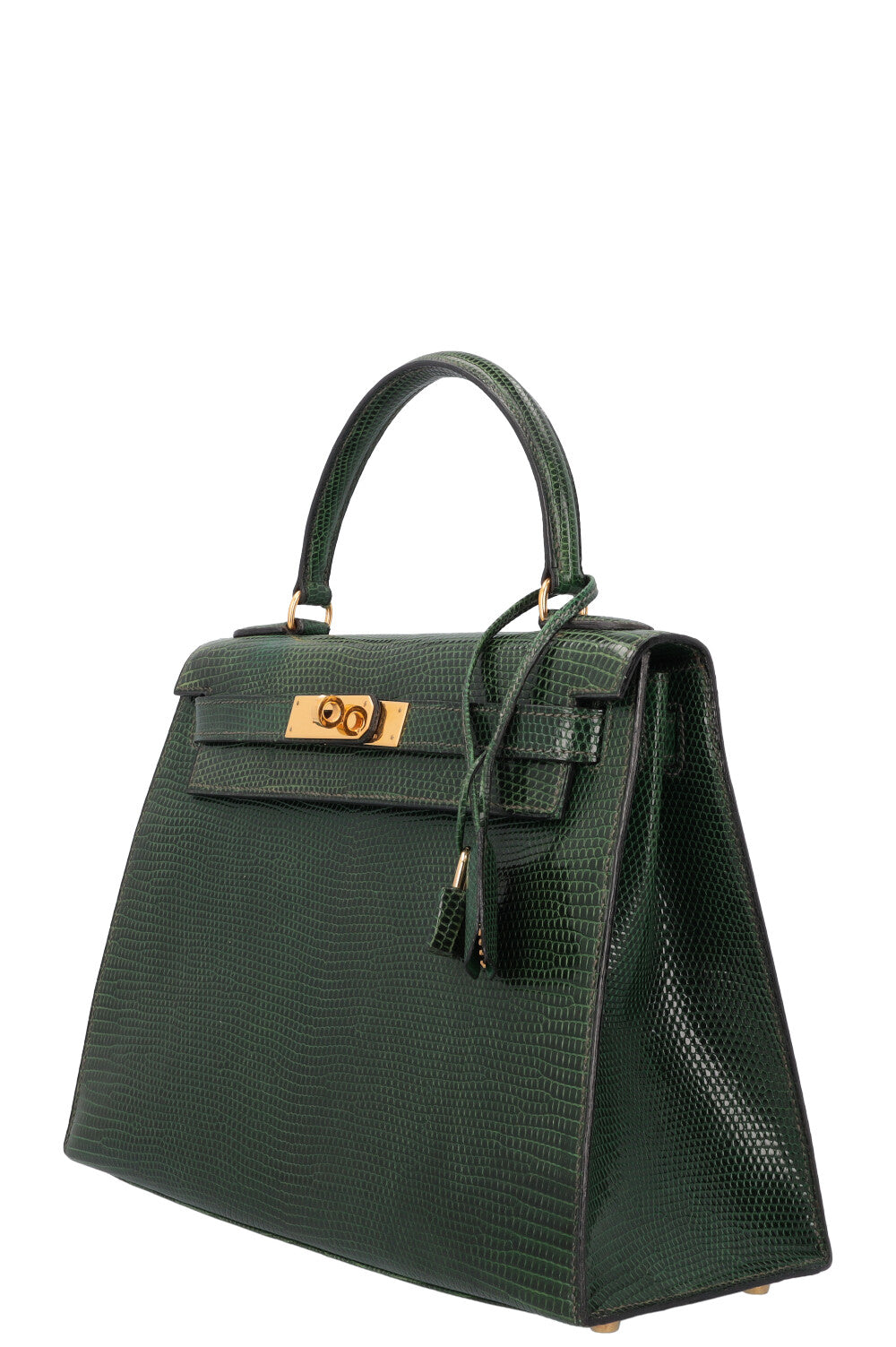 HERMÈS Kelly 28 Lizard Vert Emeraude