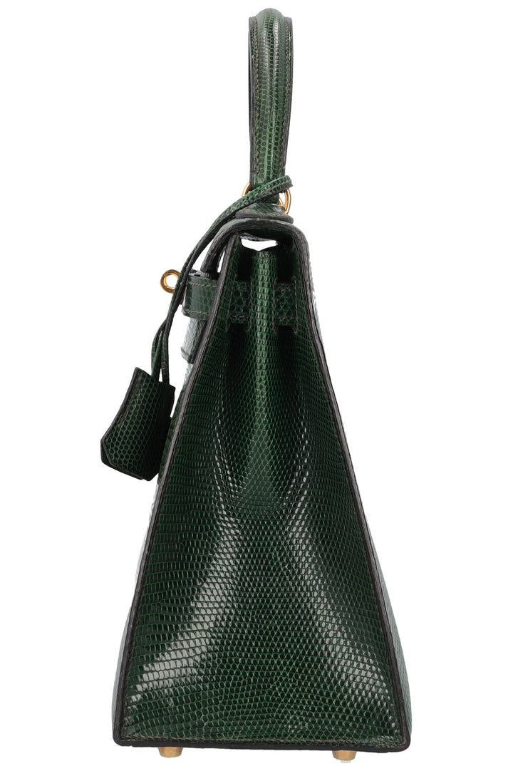 HERMÈS Kelly 28 Lizard Vert Emeraude
