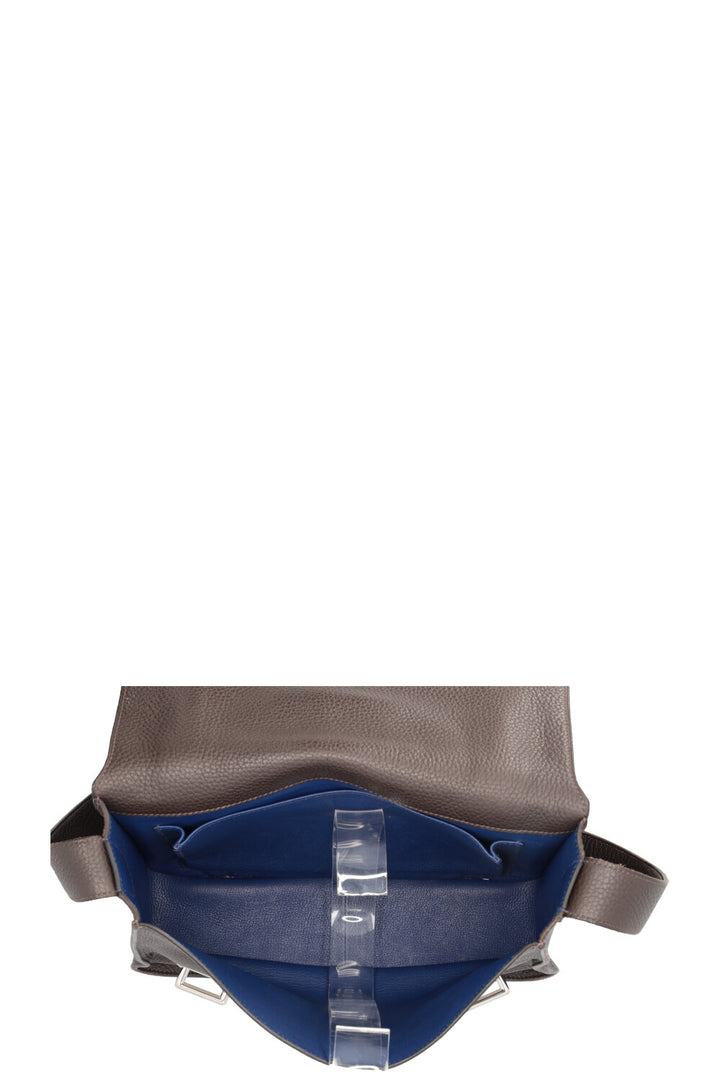 HERMÈS Steve 28 Crossbody Bag Brown Clemence Palladium