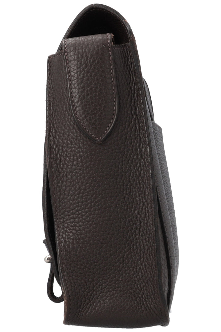 HERMÈS Steve 28 Crossbody Bag Brown Clemence Palladium