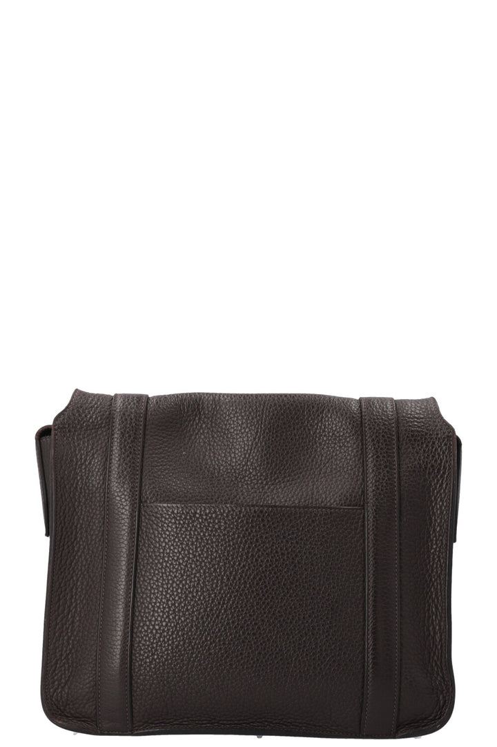 HERMÈS Steve 28 Crossbody Bag Brown Clemence Palladium