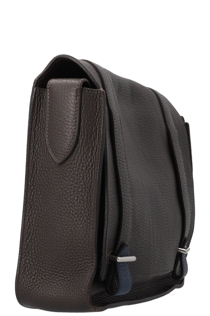 HERMÈS Steve 28 Crossbody Bag Brown Clemence Palladium