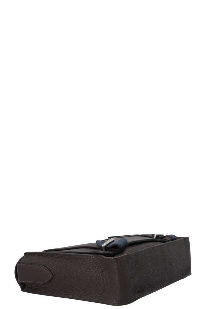 HERMÈS Steve 28 Crossbody Bag Brown Clemence Palladium