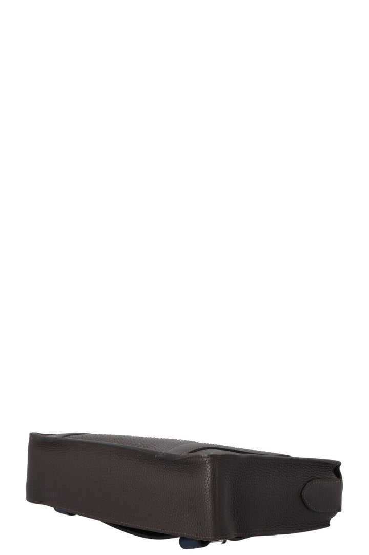 HERMÈS Steve 28 Crossbody Bag Brown Clemence Palladium