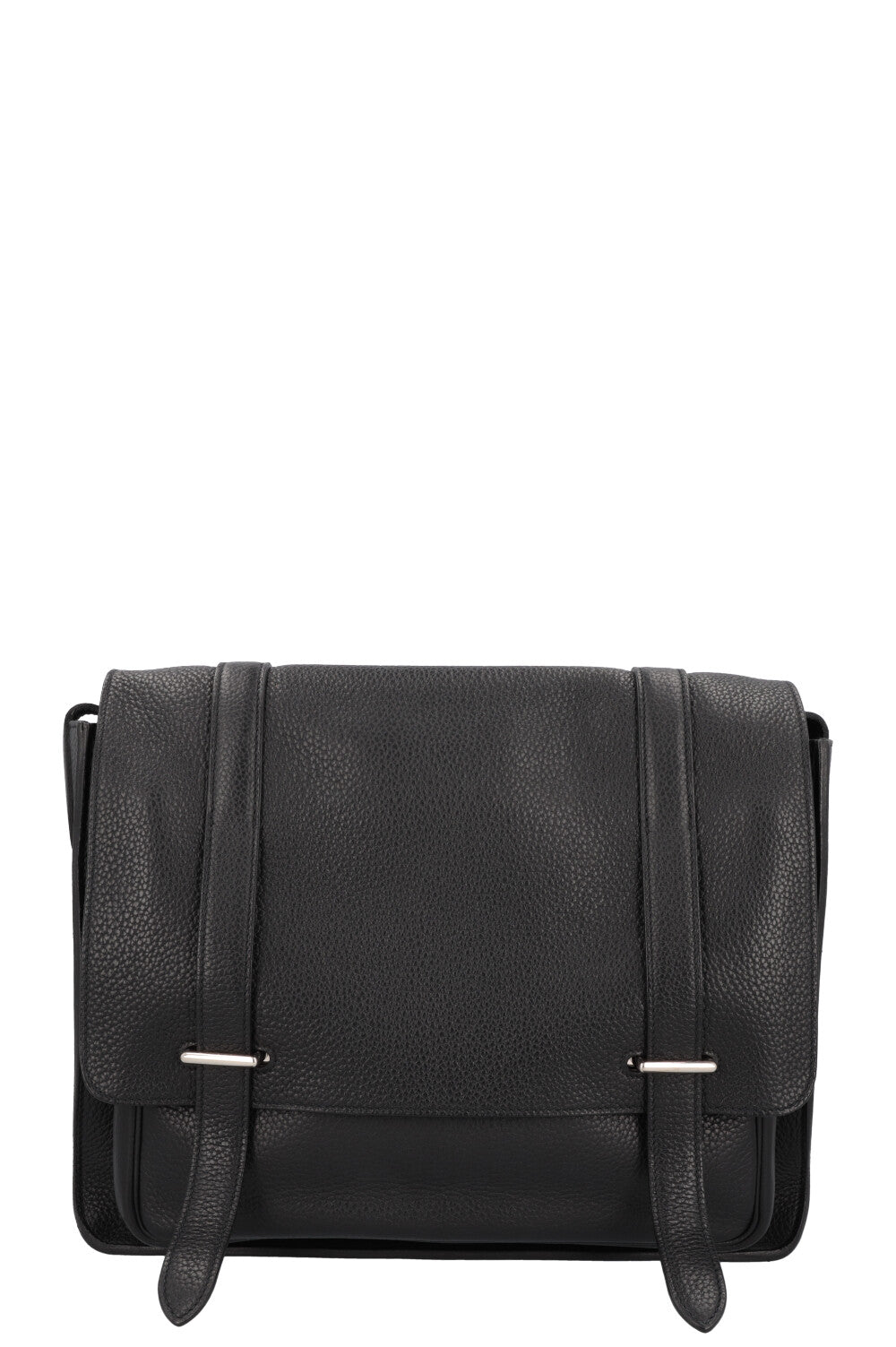 HERMÈS Steve 35 Crossbody Bag Black Clemence Palladium