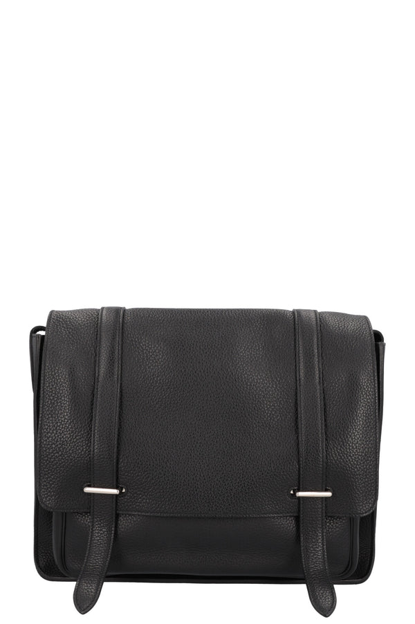 HERMÈS Steve 35 Crossbody Bag Black Clemence Palladium