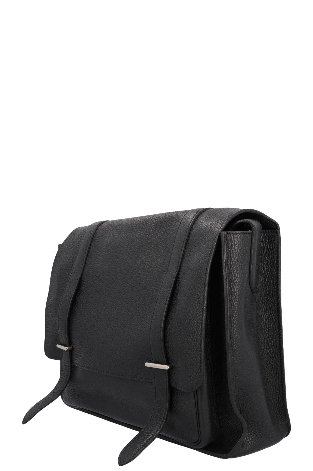 HERMÈS Steve 35 Crossbody Bag Black Clemence Palladium