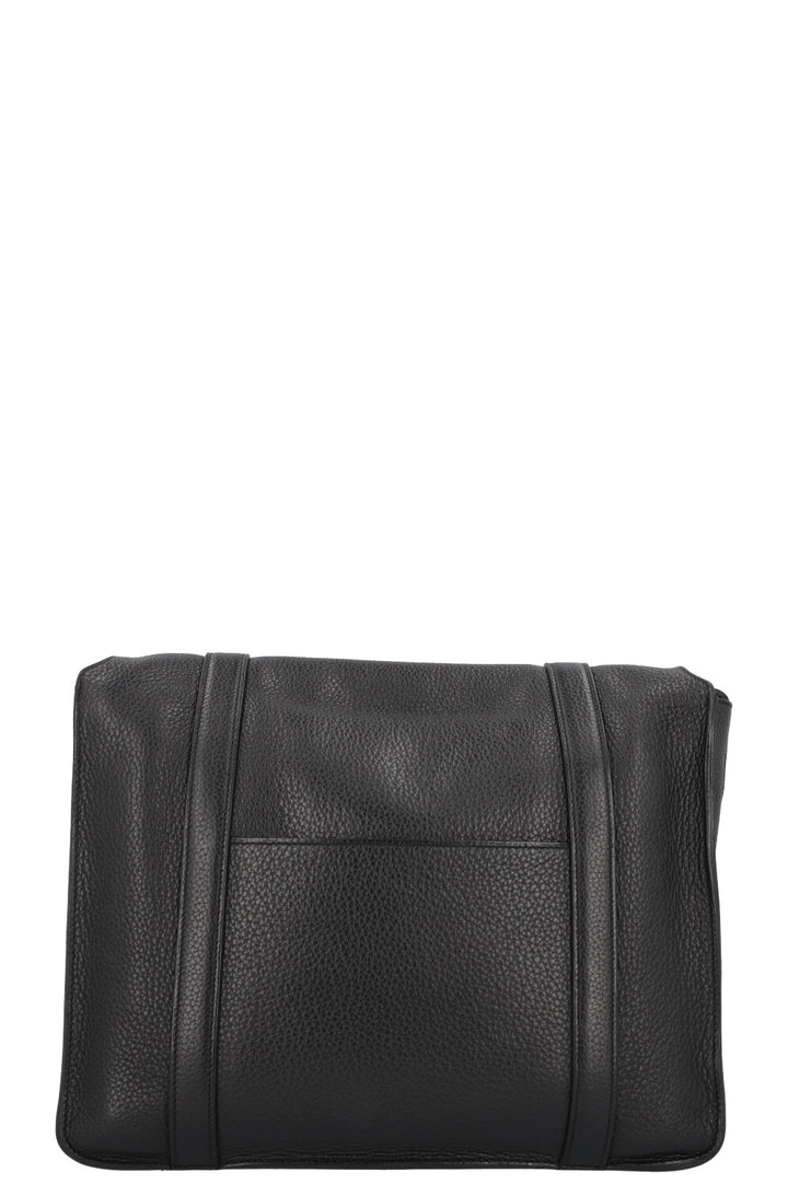 HERMÈS Steve 35 Crossbody Bag Black Clemence Palladium