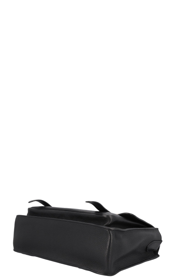 HERMÈS Steve 35 Crossbody Bag Black Clemence Palladium