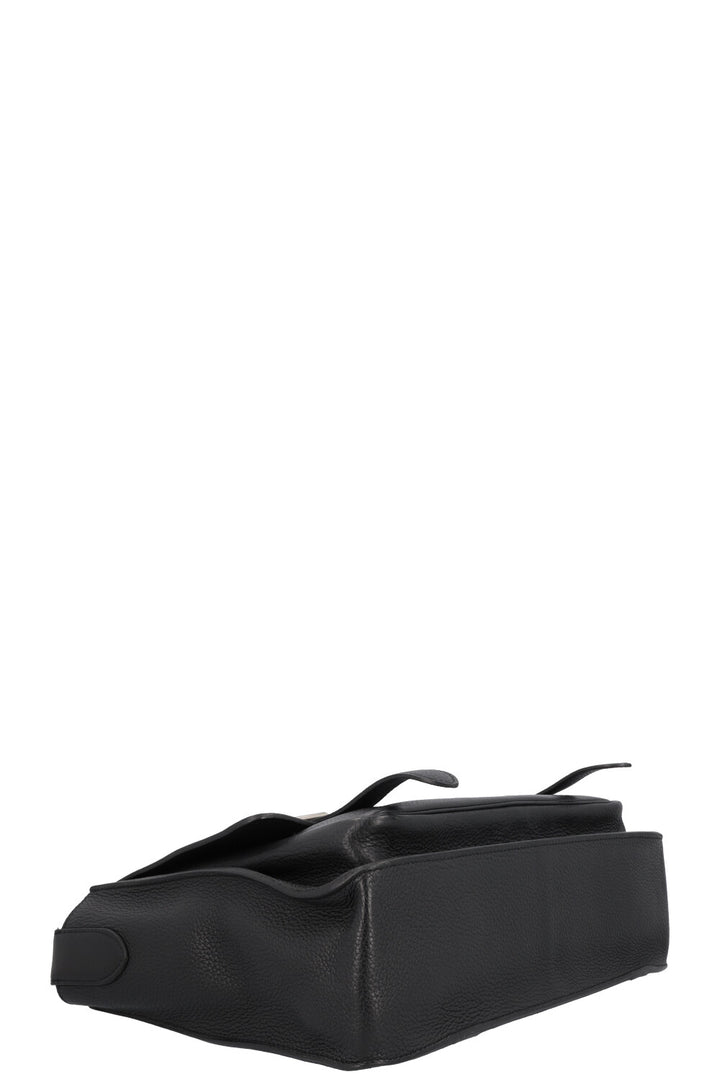 HERMÈS Steve 35 Crossbody Bag Black Clemence Palladium