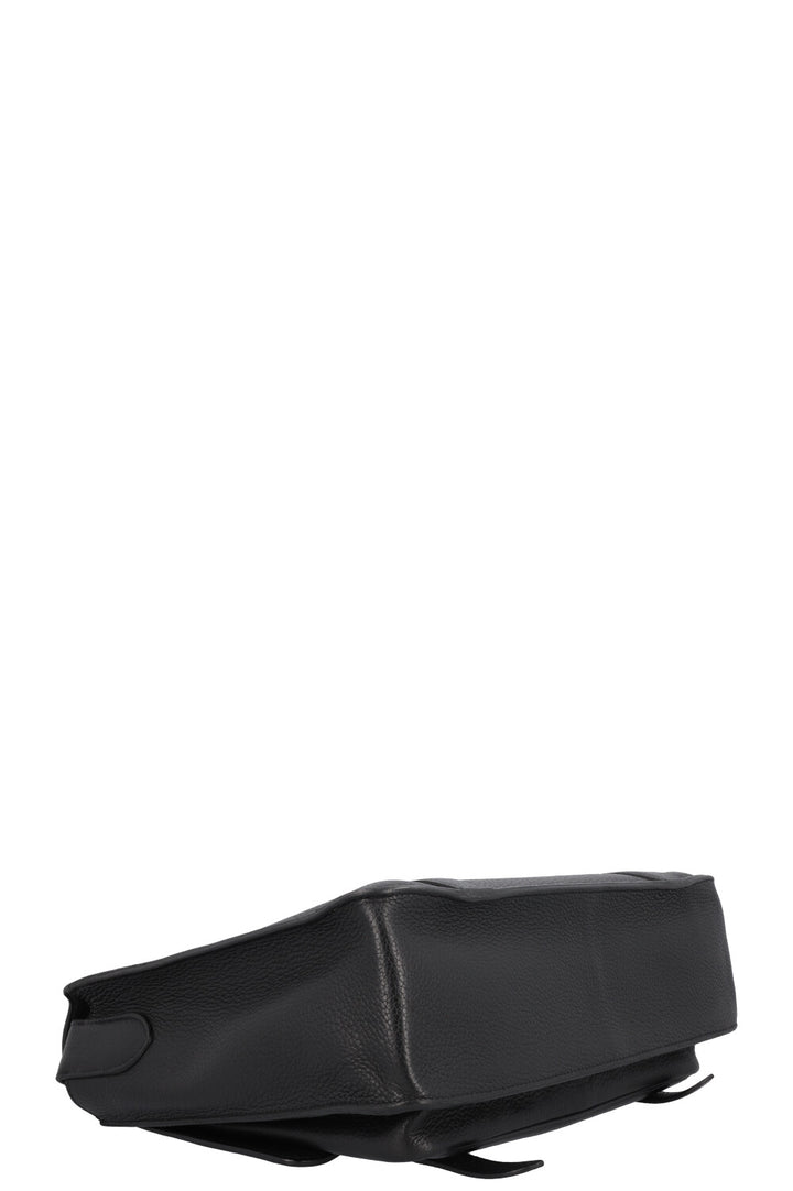 HERMÈS Steve 35 Crossbody Bag Black Clemence Palladium