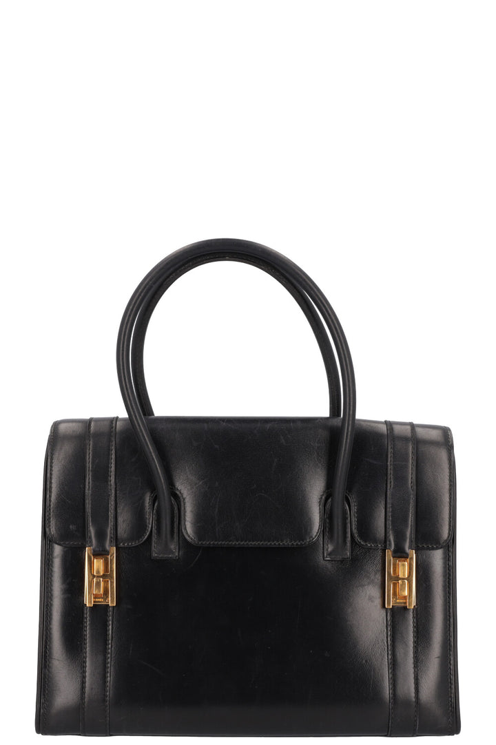 HERMÈS Drag Top Handle Bag Black Box