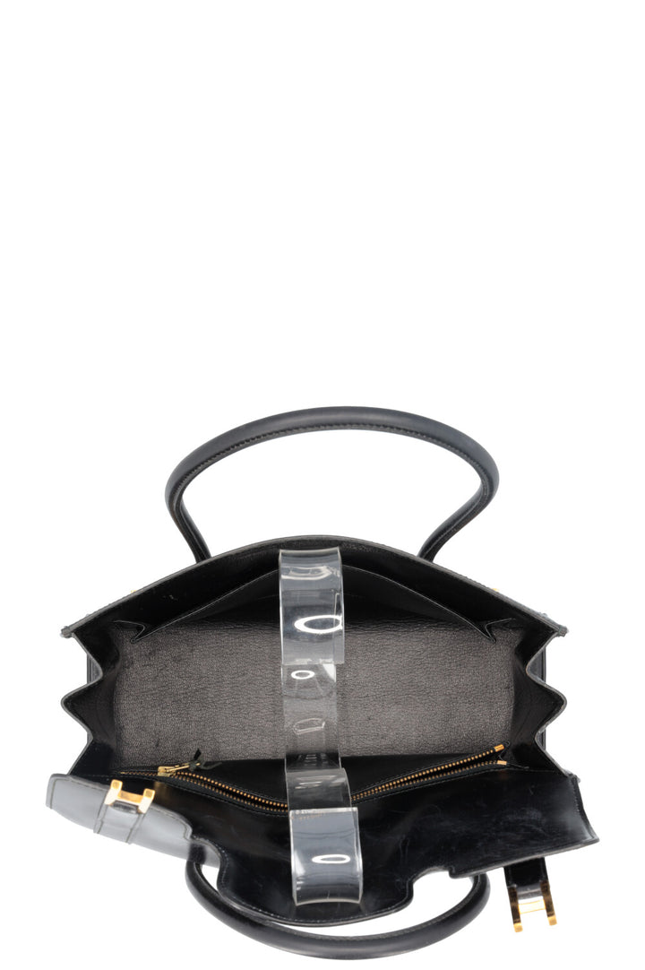 HERMÈS Drag Top Handle Bag Black Box