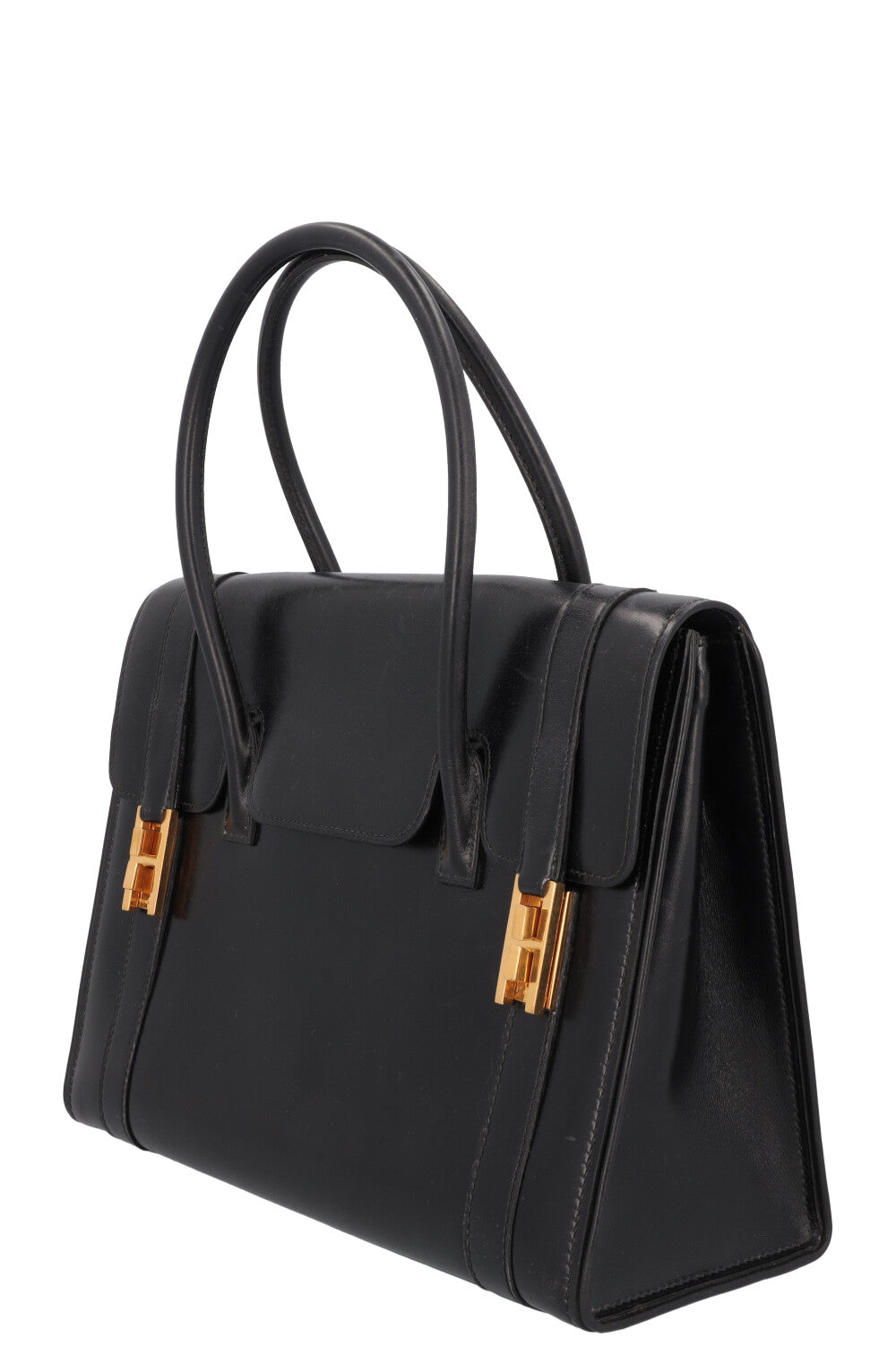 HERMÈS Drag Top Handle Bag Black Box