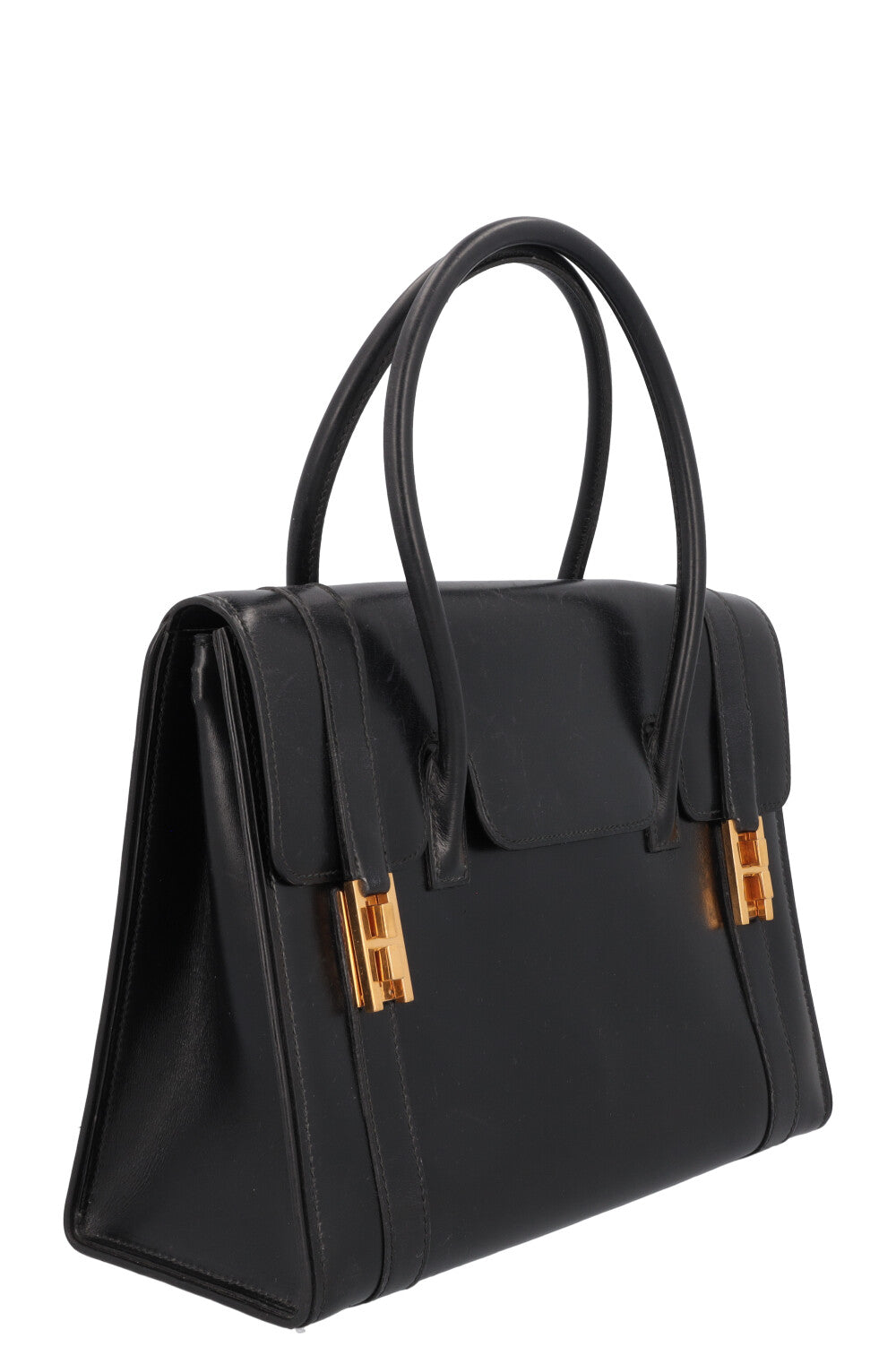 HERMÈS Drag Top Handle Bag Black Box