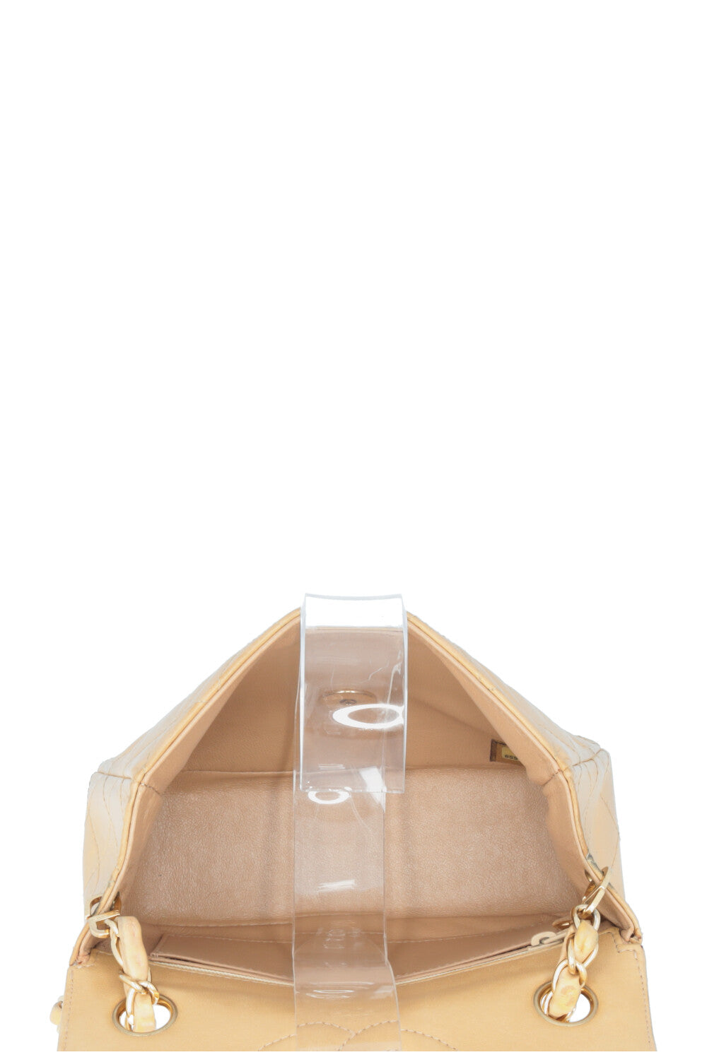 CHANEL Mini Square Flap Bag Beige