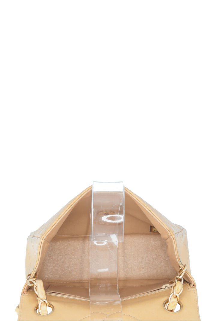 CHANEL Mini Square Flap Bag Beige