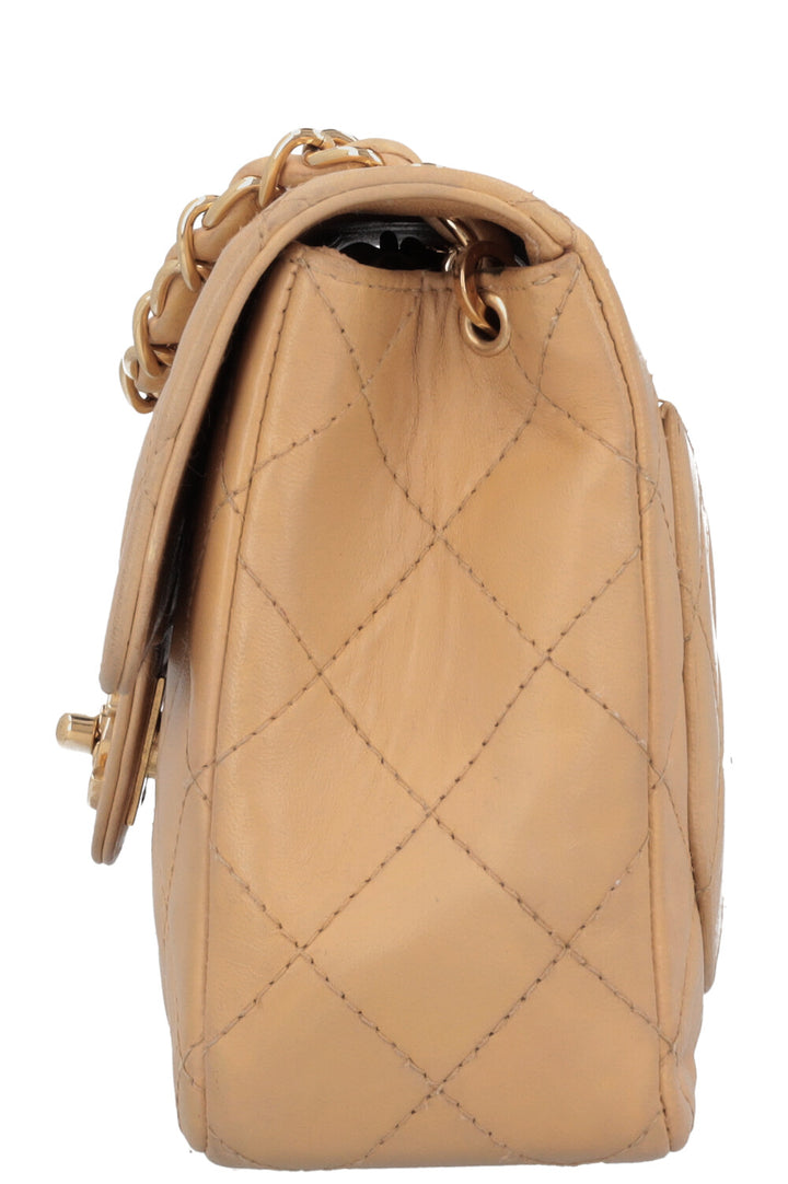 CHANEL Mini Square Flap Bag Beige