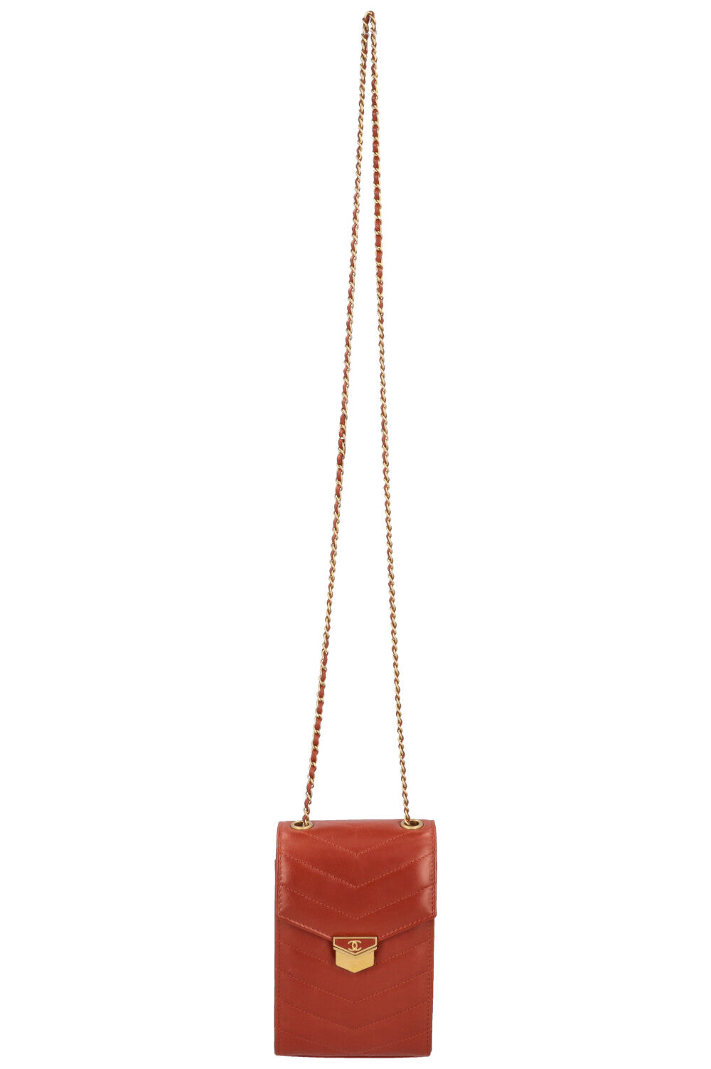 CHANEL Chevron Medal Mini Clutch with Chain