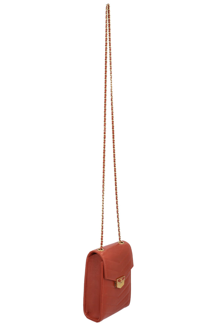 CHANEL Chevron Medal Mini Clutch with Chain