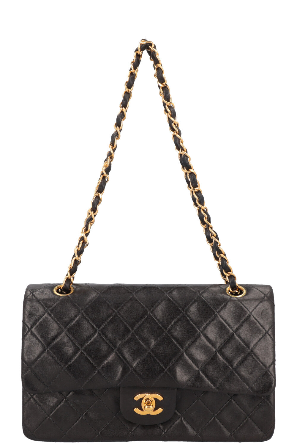 CHANEL Vintage Medium Double Flap Bag Black