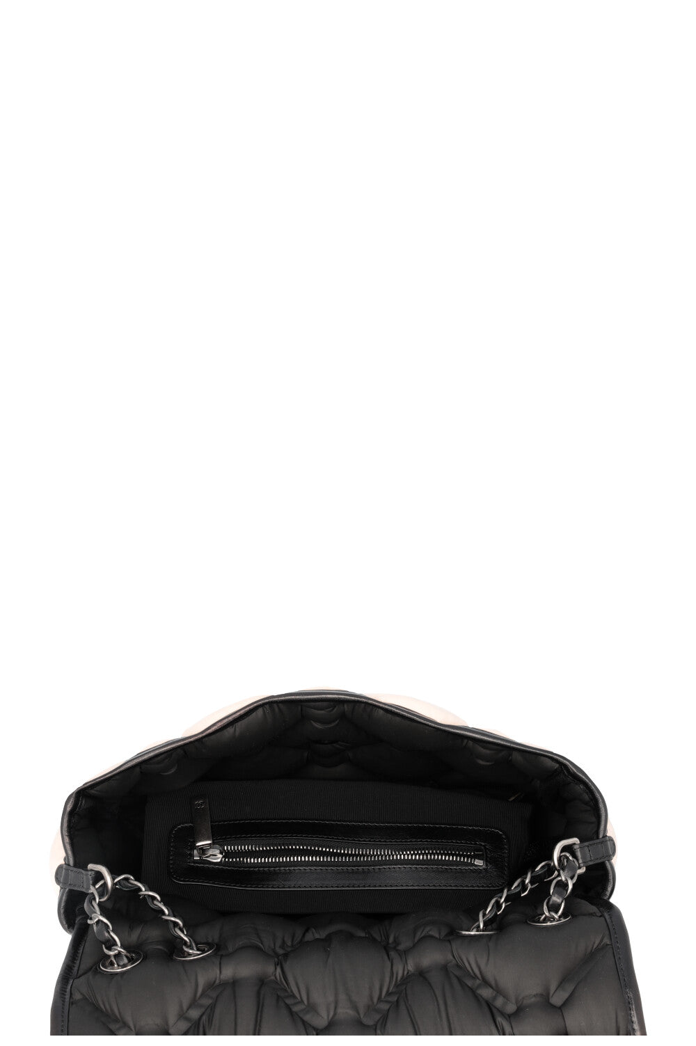 CHANEL Chesterfield Flap Bag Nude Black