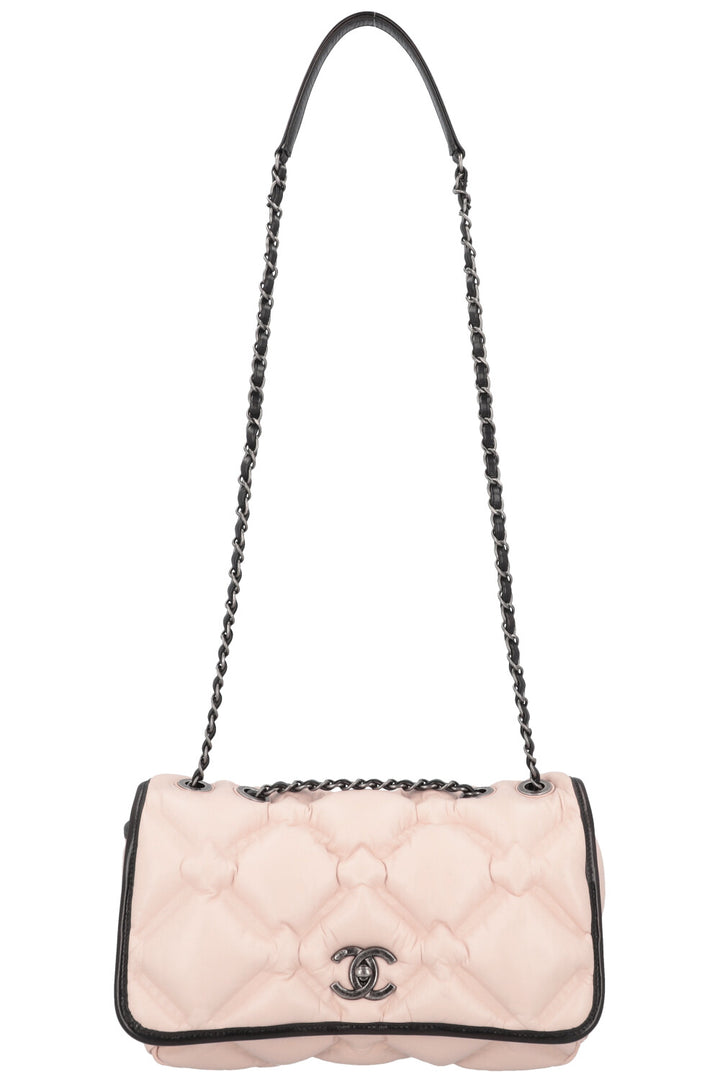 CHANEL Chesterfield Flap Bag Nude Black
