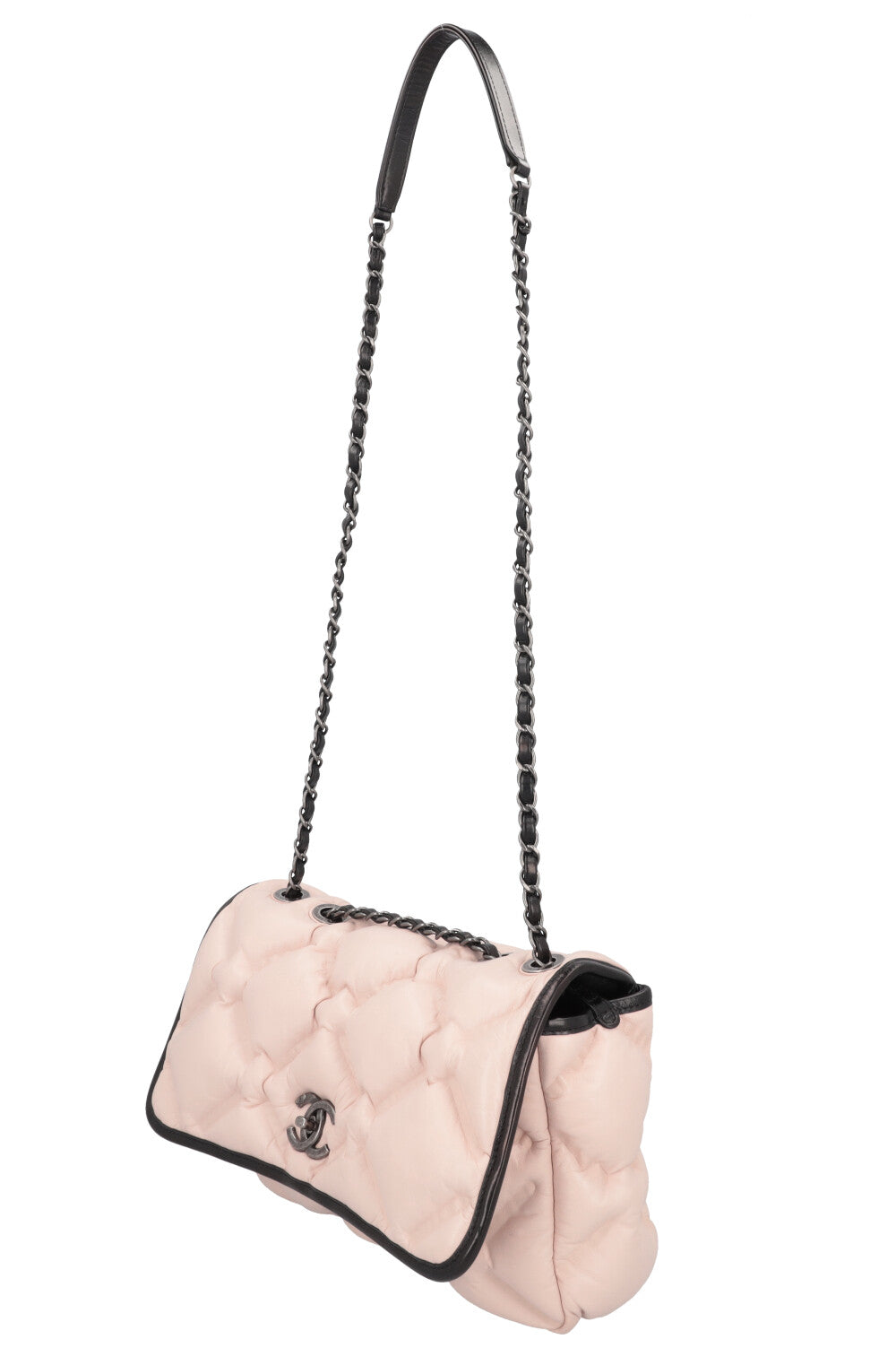 CHANEL Chesterfield Flap Bag Nude Black