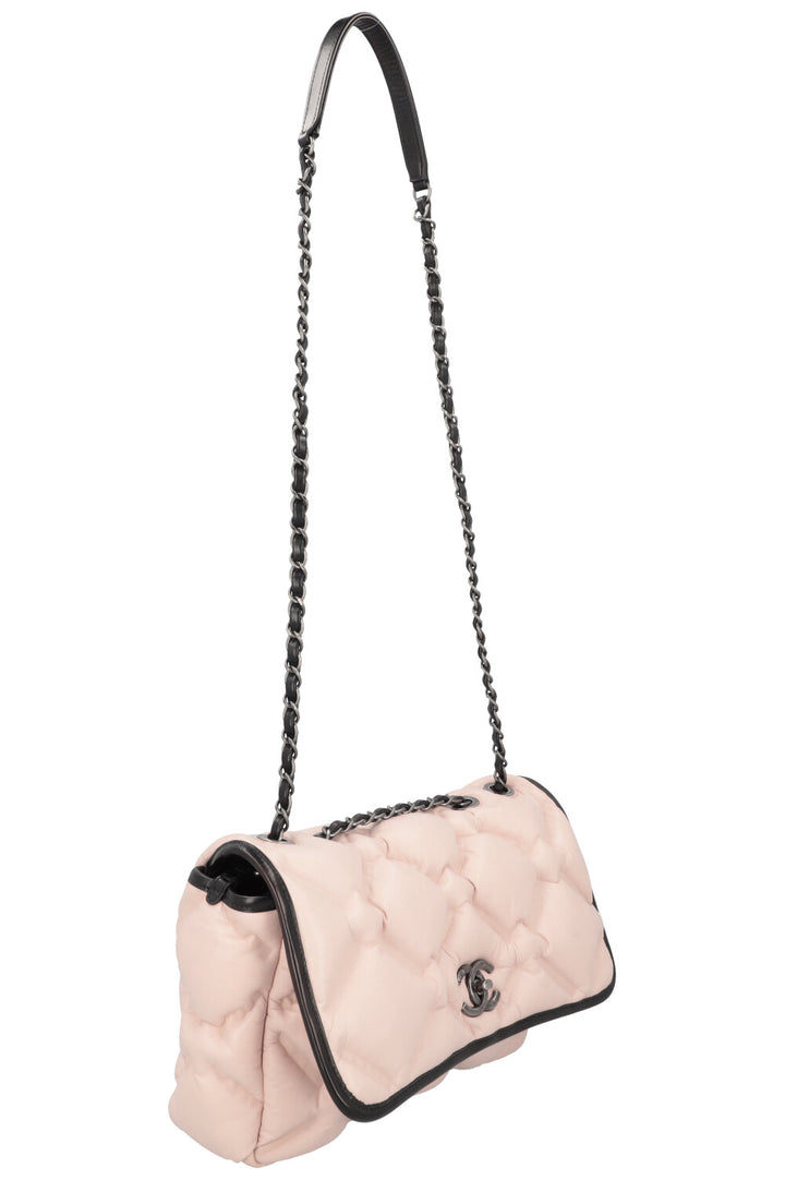 CHANEL Chesterfield Flap Bag Nude Black