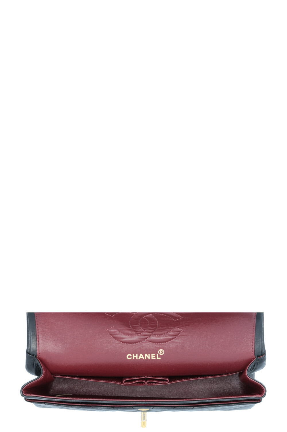 CHANEL Vintage Medium Double Flap Bag Chevron Black