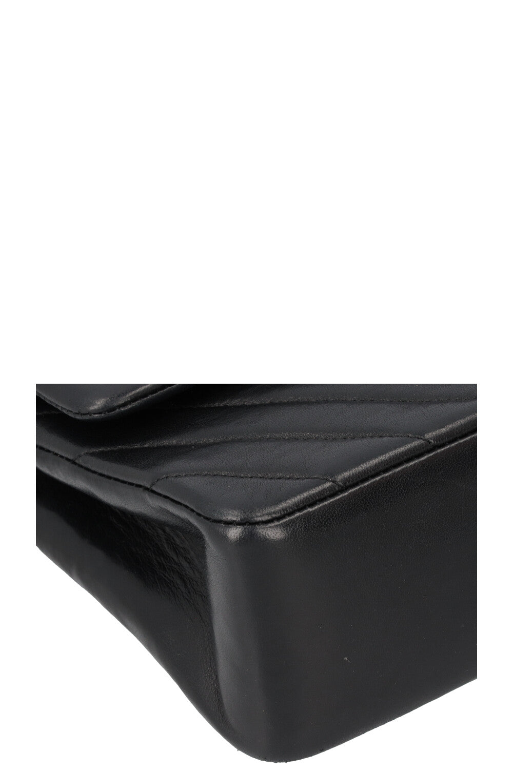 CHANEL Vintage Medium Double Flap Bag Chevron Black