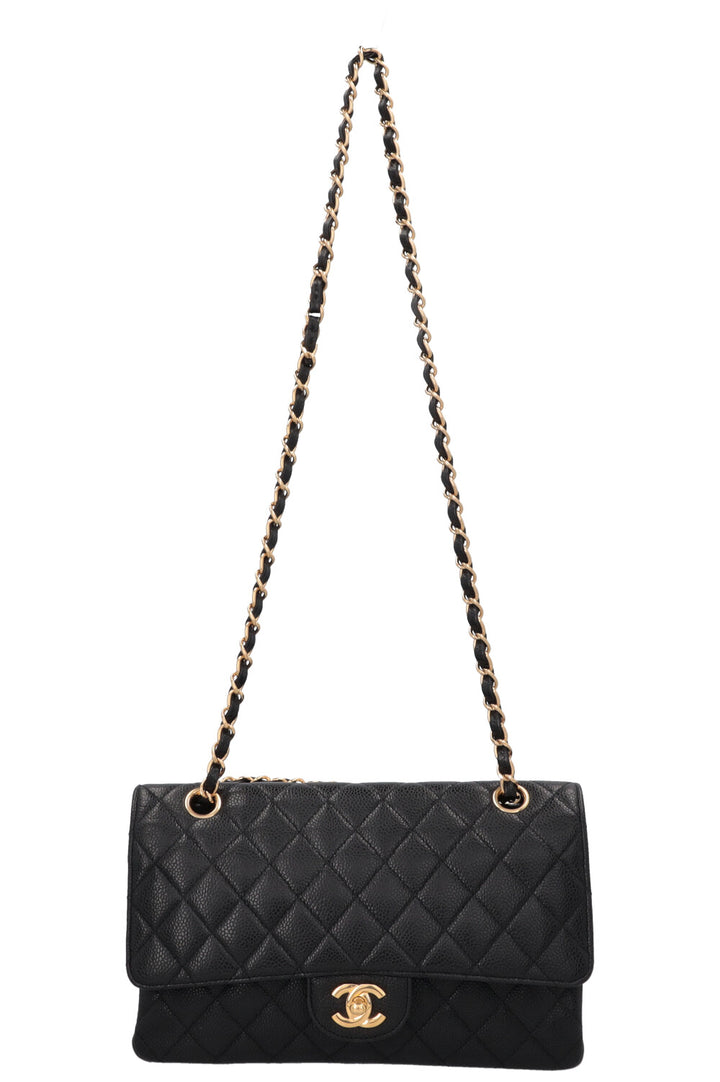 CHANEL Medium Double Flap Bag Caviar Black
